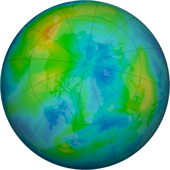 Arctic ozone map for 30 October 1998